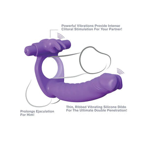 Fantasy C-Ringz Silicone Double Penetrator Rabbit - Purple - MyPleasure