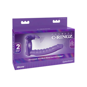 Fantasy C-Ringz Silicone Double Penetrator Rabbit - Purple - MyPleasure