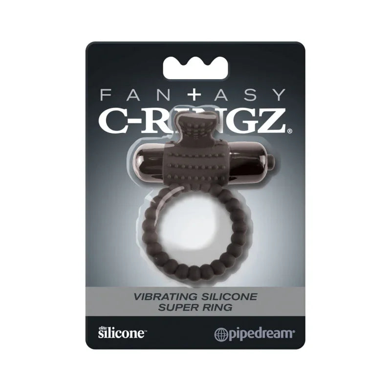 Fantasy C-Ringz Vibrating Silicone Super Ring Black - MyPleasure