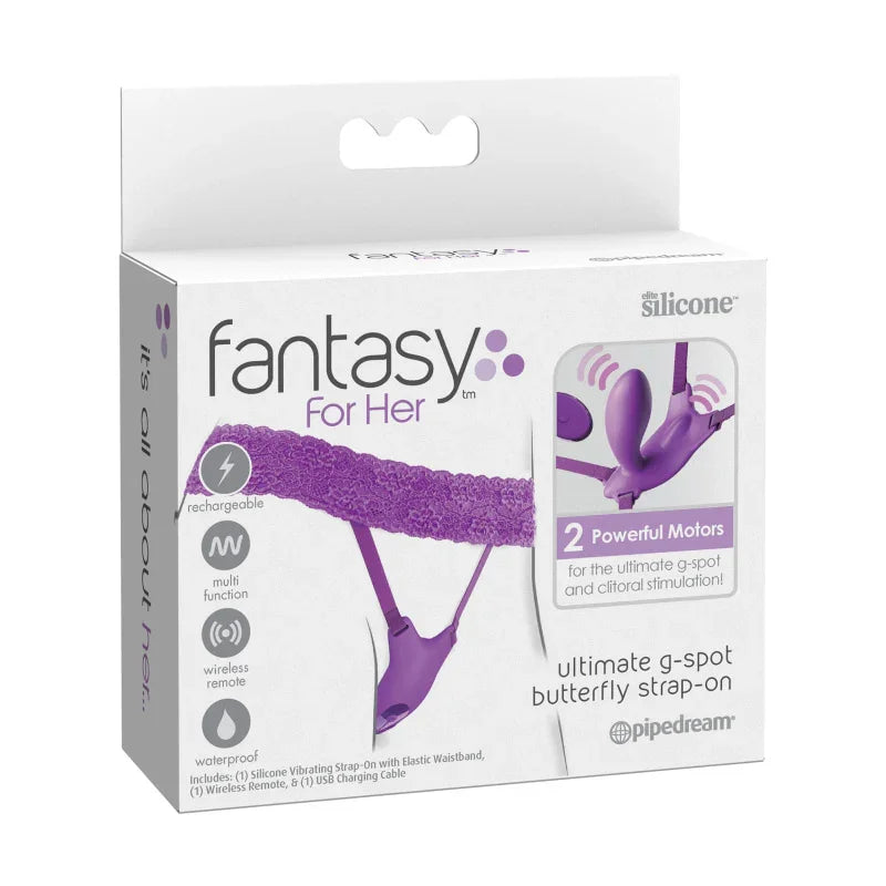 Fantasy for Her Ultimate G-Spot Butterfly Strap-on - Purple - MyPleasure
