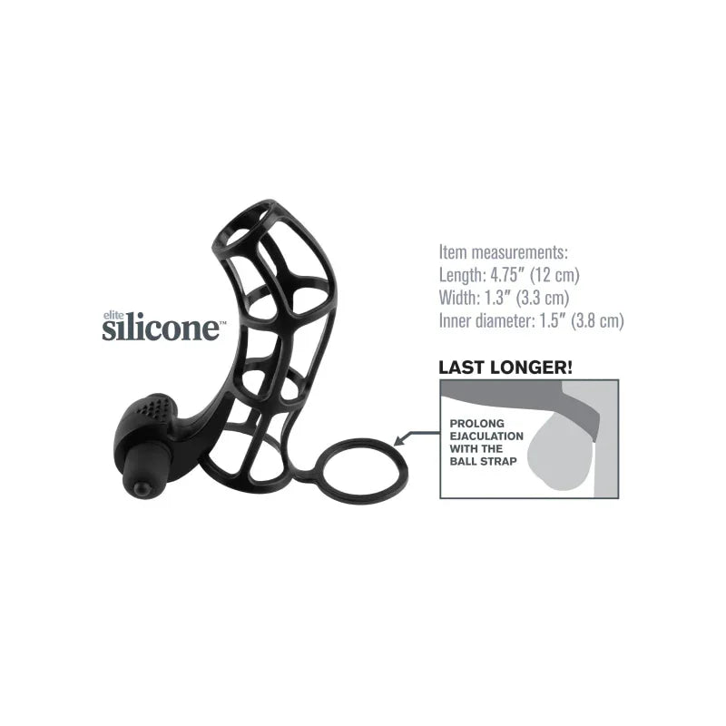 Fantasy X-Tensions Deluxe Silicone Power Cage - Black - MyPleasure