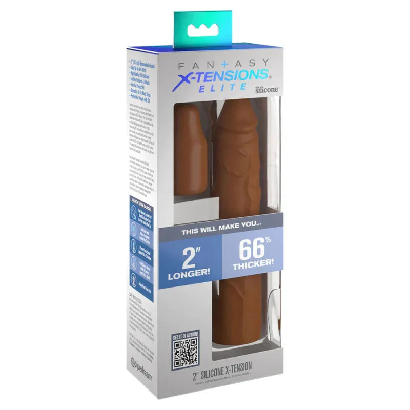 Fantasy X-Tensions Elite 8 Inch Sleeve With 2 Inch Plug - Tan - MyPleasure