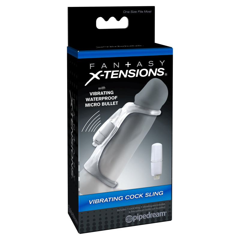 Fantasy X-Tensions Vibrating Cock Sling - Clear