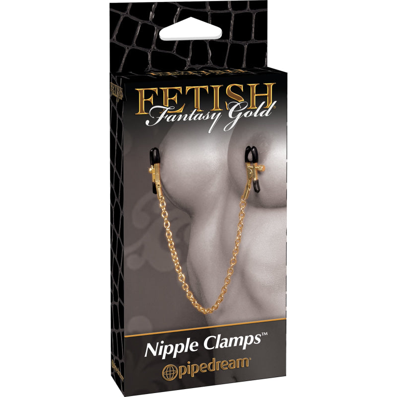 Fetish Fantasy Gold Chain Nipple Clamps - Gold