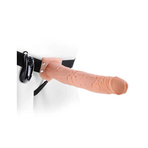 Fetish Fantasy Series 11-Inch Vibrating Hollow Strap-on - Flesh - MyPleasure
