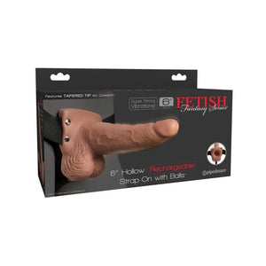 Fetish Fantasy Series 6" Hollow Rechargeable Strap-on With Balls - Tan - MyPleasure