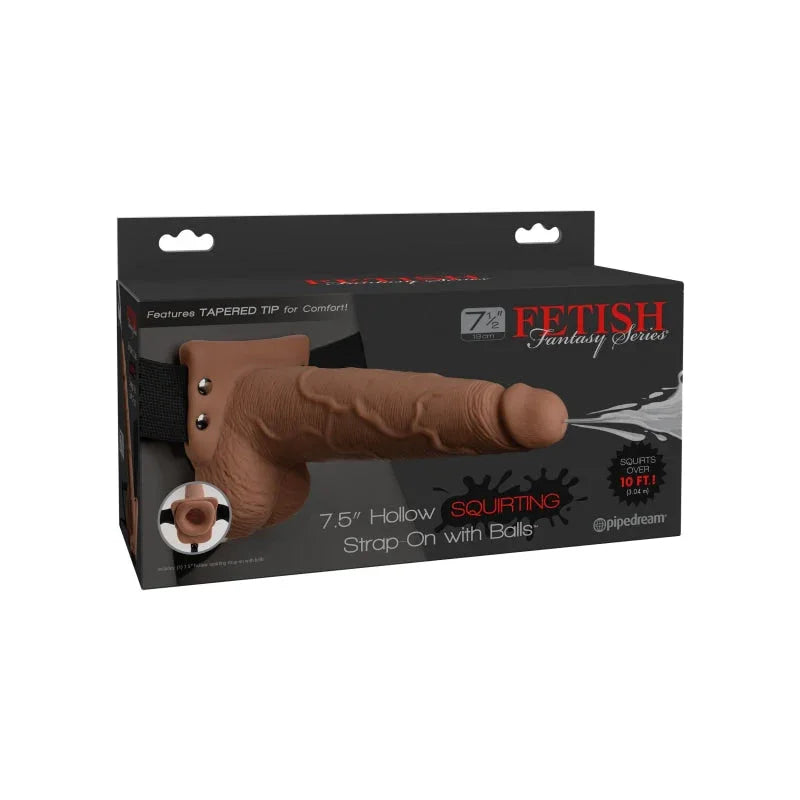 Fetish Fantasy Series 7.5" Hollow Squirting Strap-on With Balls - - MyPleasure