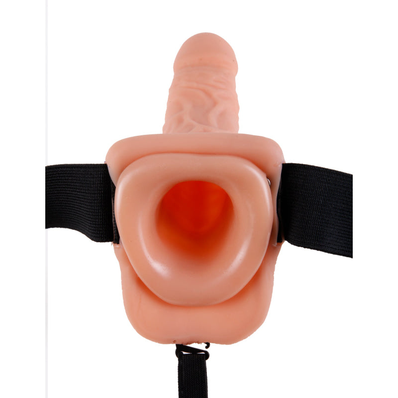 Fetish Fantasy Series 7-Inch Vibrating Hollow Strap-on With Balls - Flesh