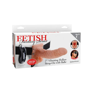 Fetish Fantasy Series 7-Inch Vibrating Hollow Strap-on With Balls - Flesh - MyPleasure