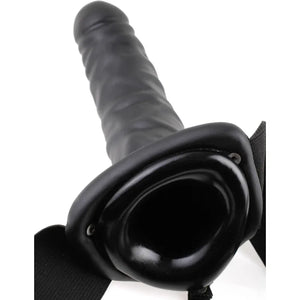Fetish Fantasy Series 8-Inch Vibrating Hollow Strap-on - Black - MyPleasure