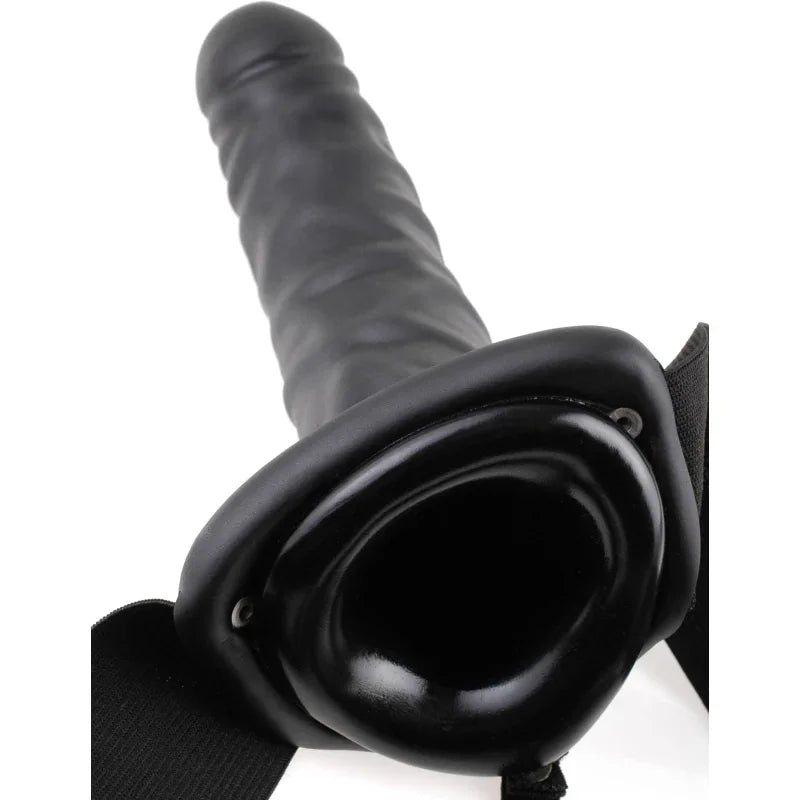 Fetish Fantasy Series 8-Inch Vibrating Hollow Strap-on - Black - MyPleasure