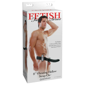 Fetish Fantasy Series 8-Inch Vibrating Hollow Strap-on - Black - MyPleasure