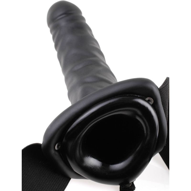 Fetish Fantasy Series 8-Inch Vibrating Hollow Strap-on - Black