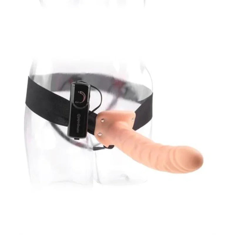 Fetish Fantasy Series 8-Inch Vibrating Hollow Strap-on - Flesh - MyPleasure
