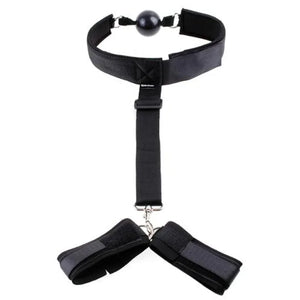 Fetish Fantasy Series Gag and Wrist Restraint - Black - MyPleasure