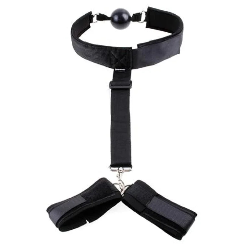 Fetish Fantasy Series Gag and Wrist Restraint - Black - MyPleasure