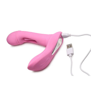 Flickers G-Flick Flicking G-Spot Vibrator With Remote - Pink - MyPleasure