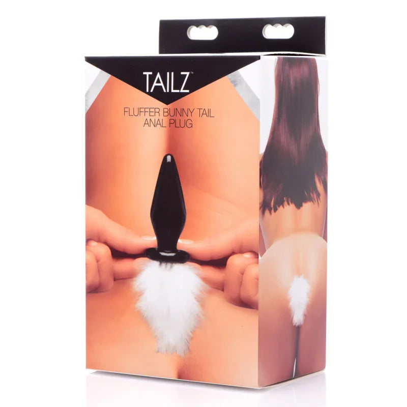 Fluffer Bunny Tail Glass Anal Plug - MyPleasure