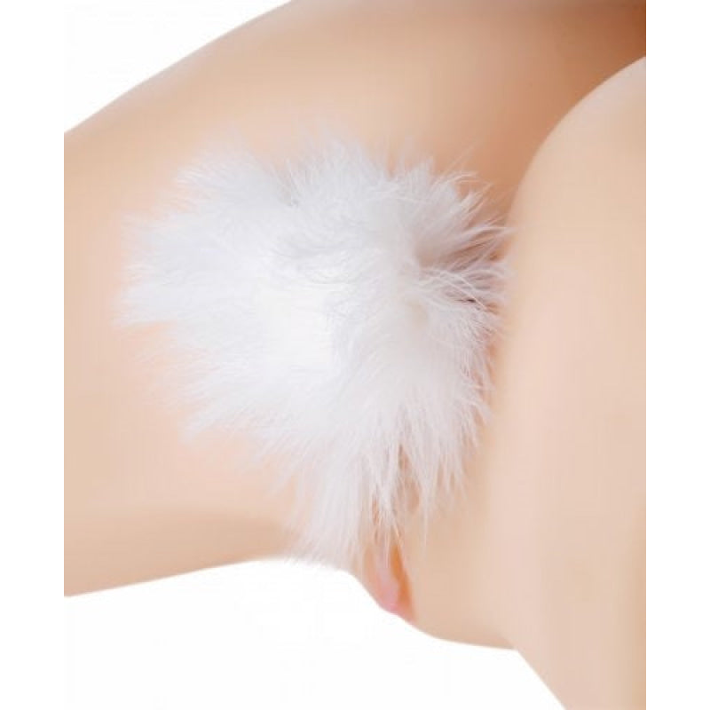 Fluffer Bunny Tail Glass Anal Plug