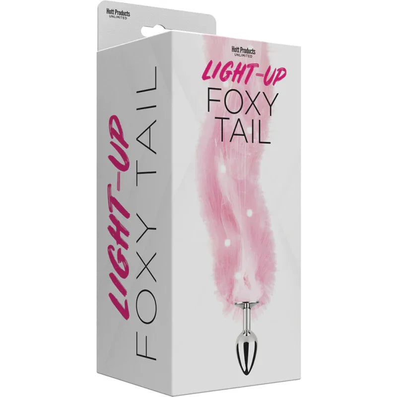 Foxy Tail - Light Up Faux Fur Butt Plug - Pink Plug - Pink - MyPleasure