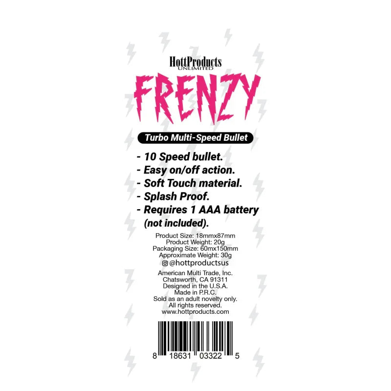 Frenzy - Power Bullet- Black - MyPleasure