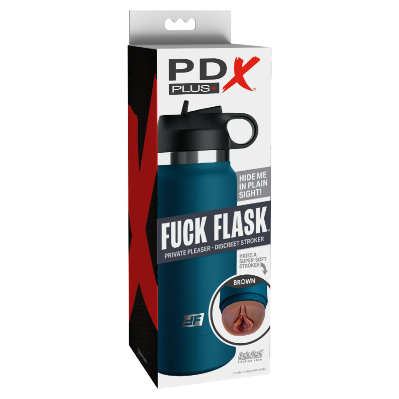 Fuck Flask - Private Pleaser - Blue Bottle - Brown