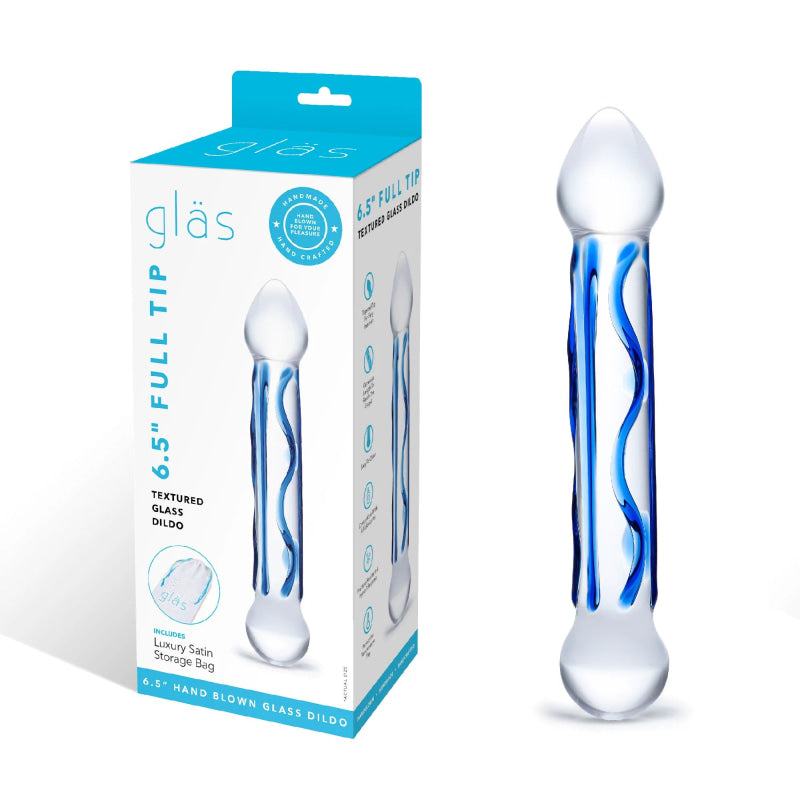 Full Tip Textured 6.5 Glass Dildo