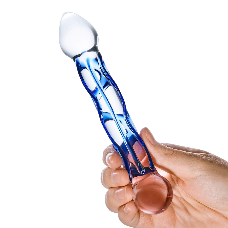 Full Tip Textured 6.5 Glass Dildo