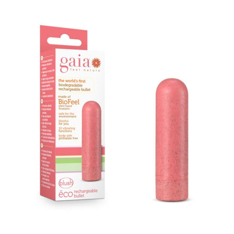 Gaia - Eco Rechargeable Bullet - Coral - Vibrators