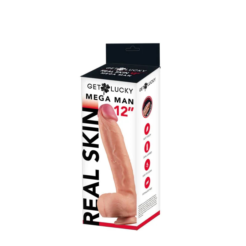 Get Lucky 12 Inch Mega Man Dildo - MyPleasure