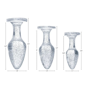 Glitter Gem Anal Plug Set - Silver - MyPleasure