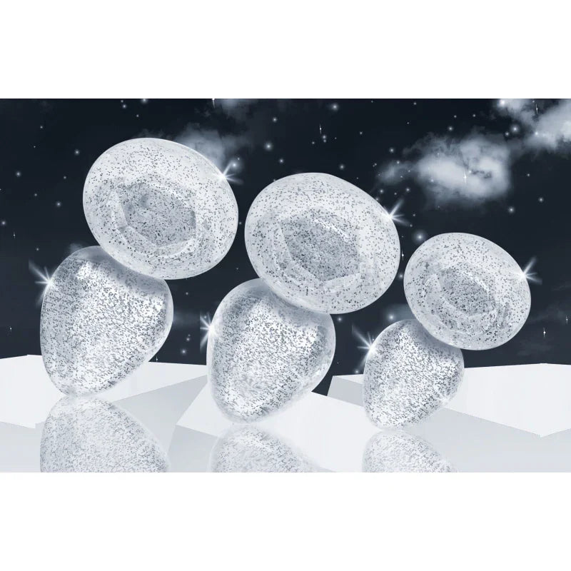 Glitter Gem Anal Plug Set - Silver - MyPleasure