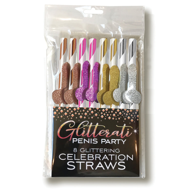 Glitterati Penis Party Celebration Straws - 8  Count