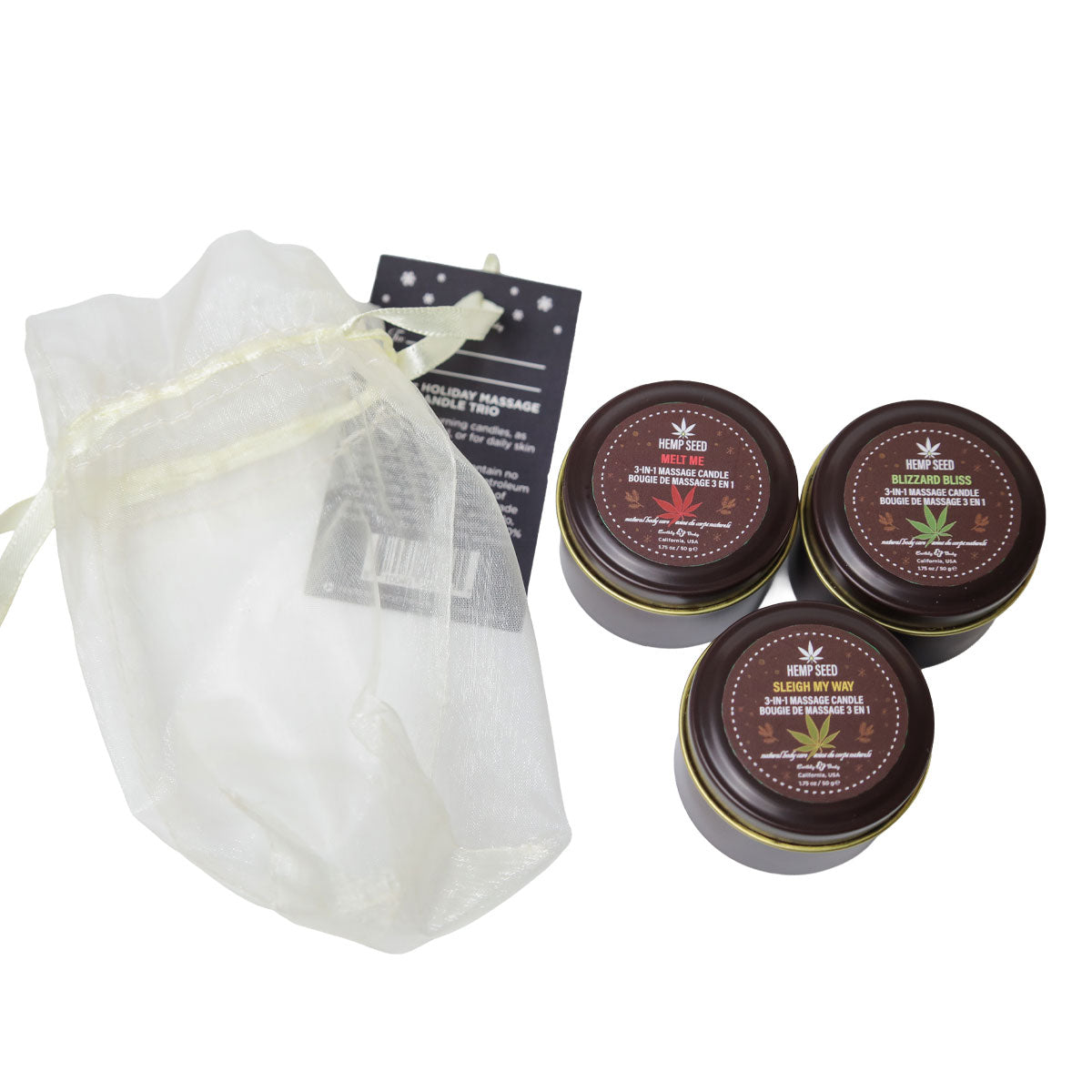 Hemp Seed 3-in-1 Massage Candle Holiday Trio