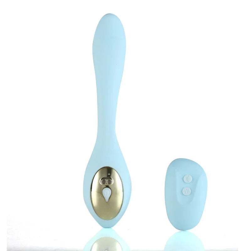 Harmonie Rechargeable Remote Silicone Bendable Vibrator - Teal - MyPleasure
