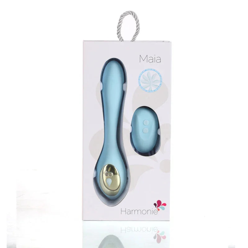 Harmonie Rechargeable Remote Silicone Bendable Vibrator - Teal - MyPleasure