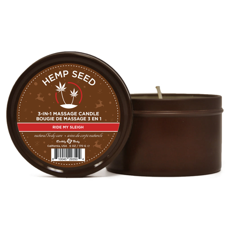 Hemp Seed 3-in-1 Massage Candle Ride My Sleigh  6oz/ 170 G