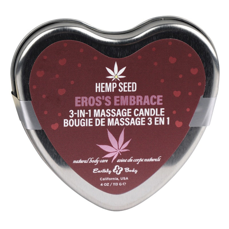 Hemp Seed 3-in-1 Valentines Day Candle - Ero's  Embrace 4 Oz