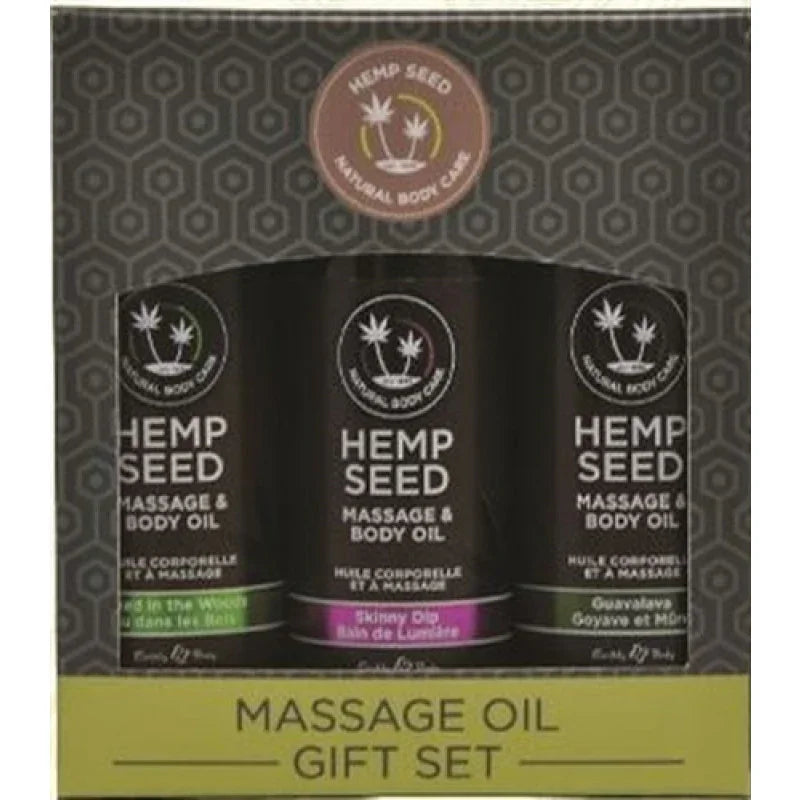 Hemp Seed Massage Oil Gift Set - 3 Pack - 2 Fl. Oz. Bottles - MyPleasure