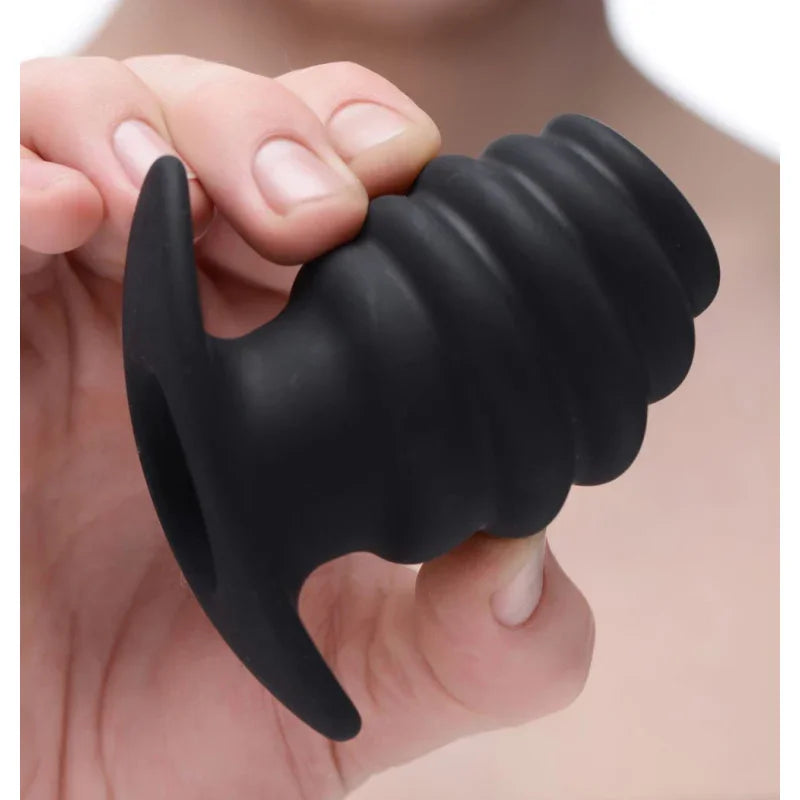 Hive Ass Tunnel Silicone Ribbed Hollow Anal Plug - Medium - MyPleasure