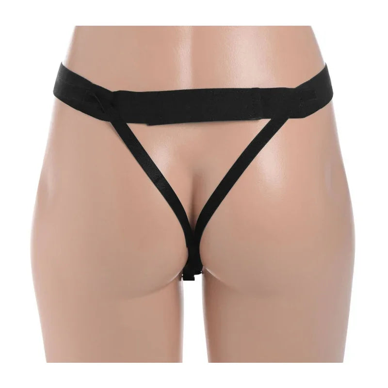 Hollow Silicone Dildo Strap-on - Black - MyPleasure