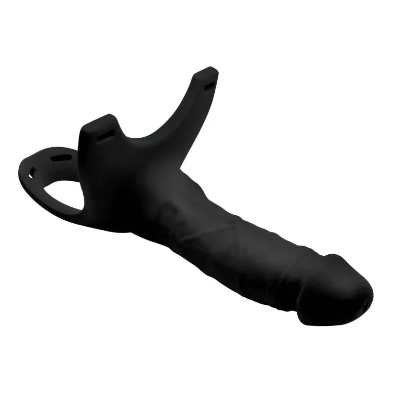 Hollow Silicone Dildo Strap-on - Black - MyPleasure