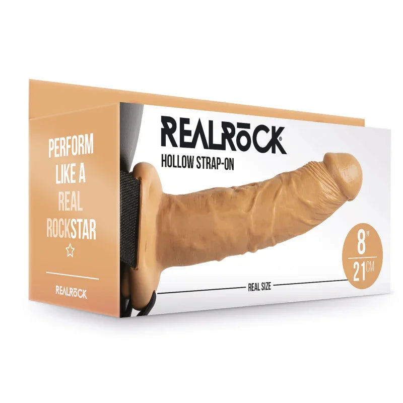 Hollow Strap-on Without Balls 8 Inch - Tan