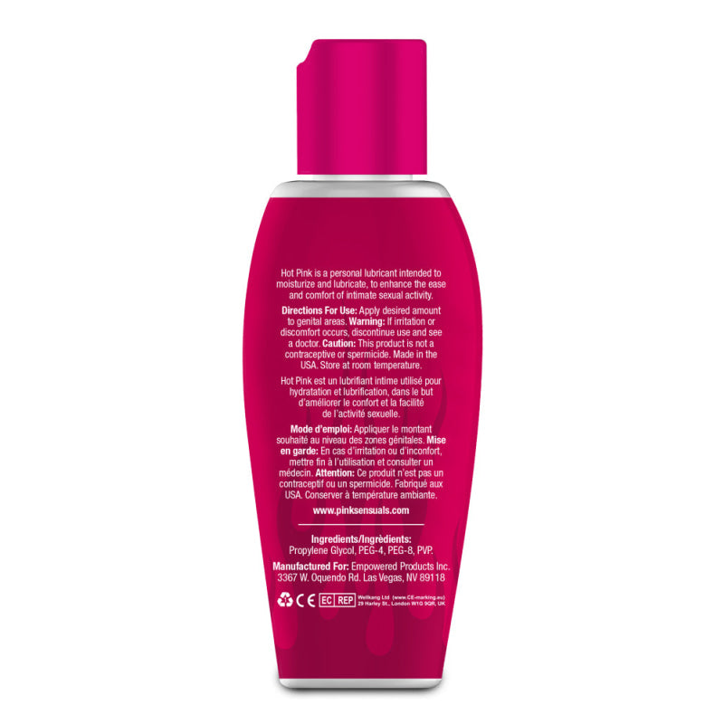 Hot Pink Warming Lubricant for Women - 2.8 Oz. 80 ml