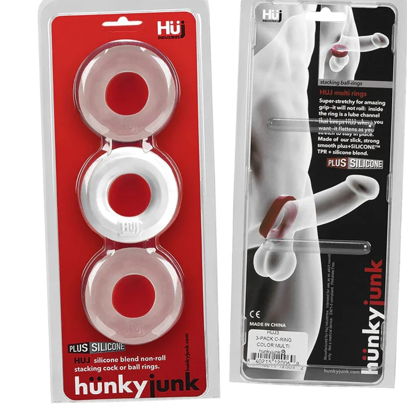Huj3 C-Ring 3-Pack - White / Clear Ice - MyPleasure