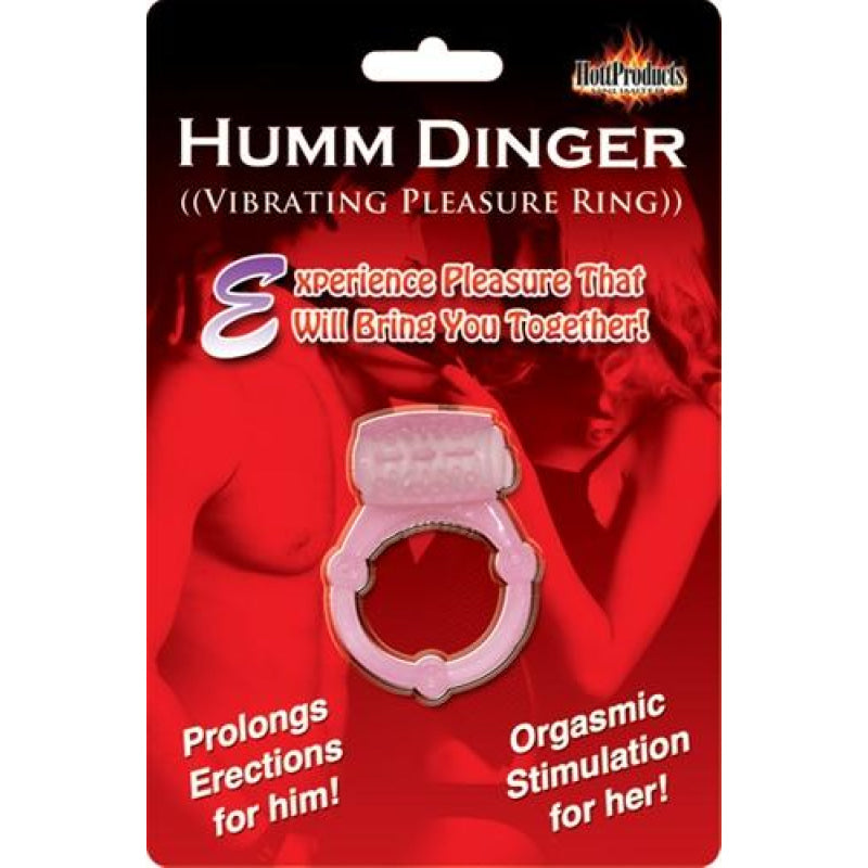 Humm Dinger Vibrating Penis Ring Clitoral Stimulator - Magenta