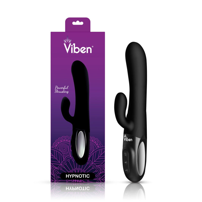 Hypnotic - Black - Thrusting Rabbit With Swinging Clitoral Stimulator