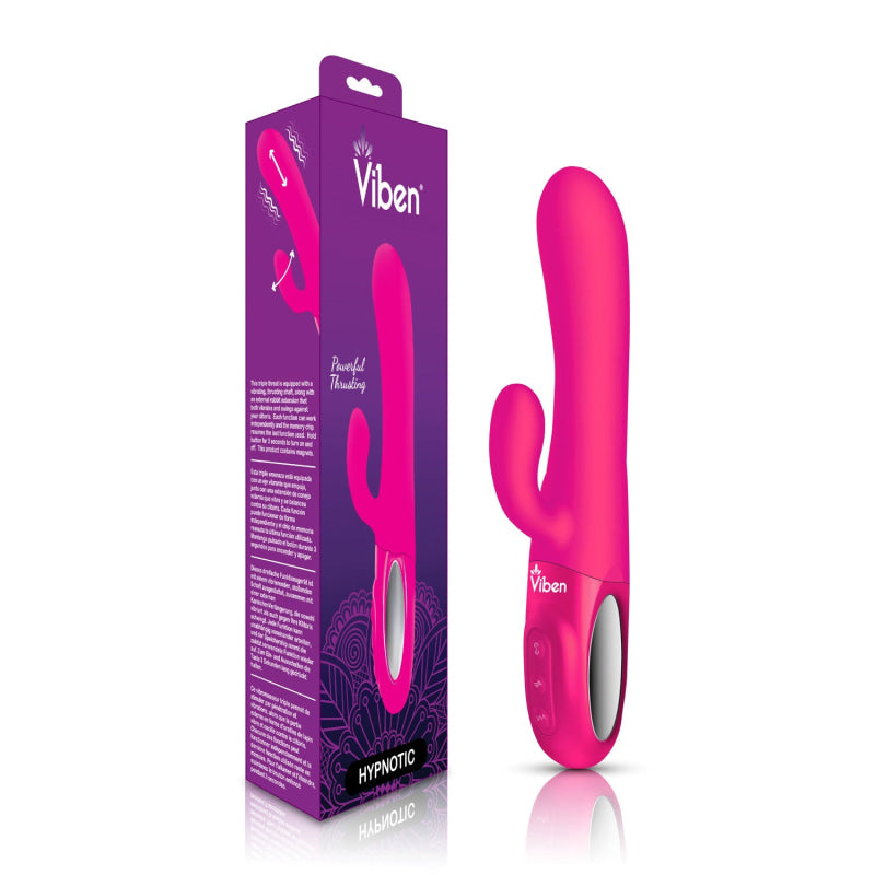 Hypnotic - Hot Pink - Thrusting Rabbit With Swinging Clitoral Stimulator