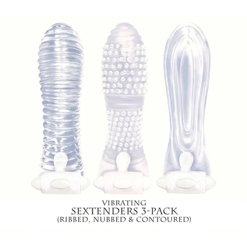 Icon Brands - Vibrating Sextenders 3-Pack - Clear - MyPleasure