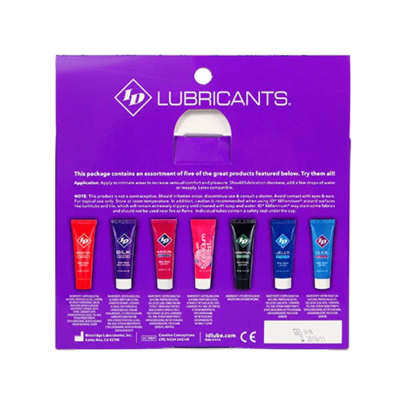ID Sensual Lubricants 5 Pack Assorted Sampler - MyPleasure